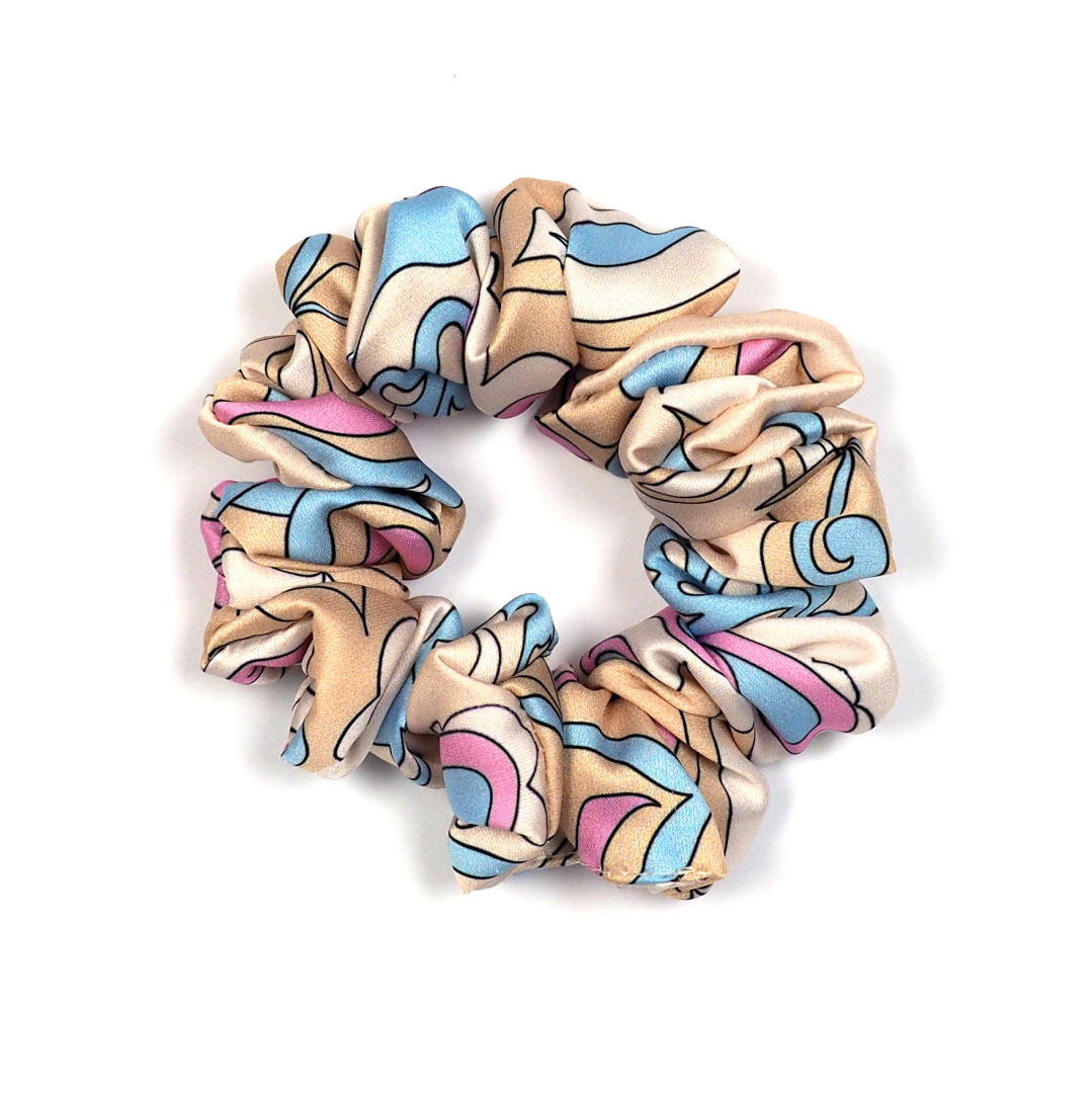 JG-014 Gruba gumka do koka scrunchie Pastelowy Be�